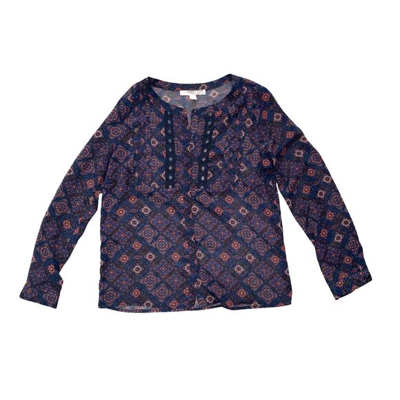 Forever 21 Contemporary Boho Print Purple Blouse Size S - Picture 1 of 7